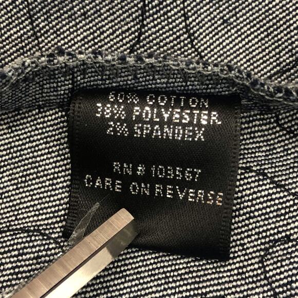 Analogy Black Trim Classic Denim Jacket Top Stitching Detail Silver Tone Buttons - Picture 12 of 16